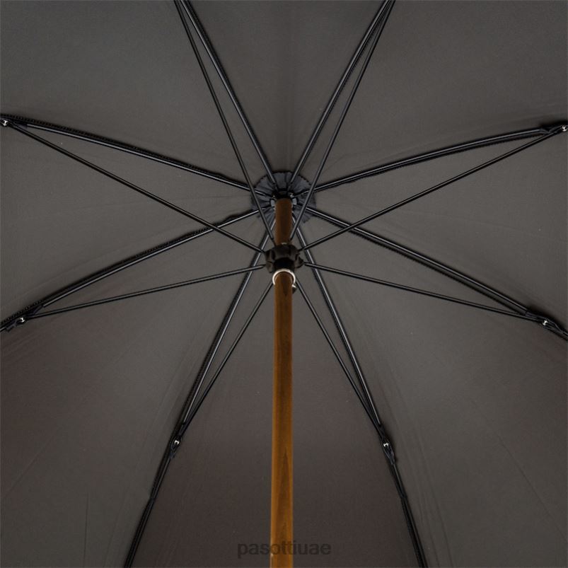 مظلة | 476f oxf-18 b - مظلة أكسفورد سوداء بمقبض من الخيزران PASOTTI Z446V101